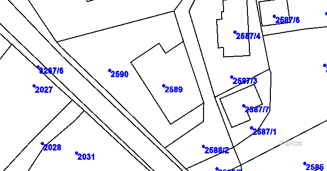 Parcela st. 2589 v KÚ Doksy u Máchova jezera, Katastrální mapa