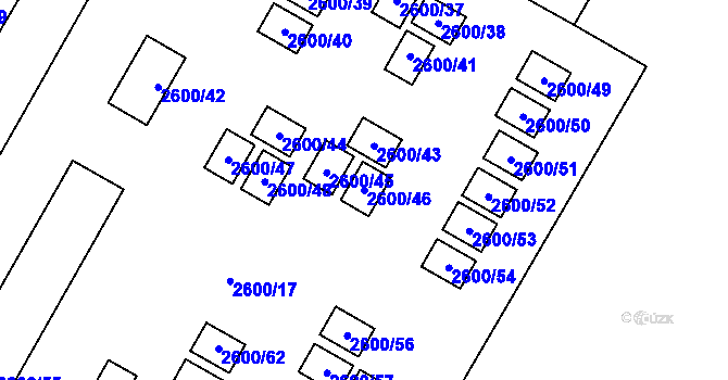 Parcela st. 2600/46 v KÚ Doksy u Máchova jezera, Katastrální mapa