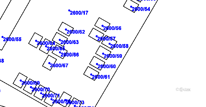Parcela st. 2600/59 v KÚ Doksy u Máchova jezera, Katastrální mapa