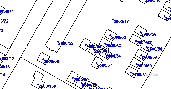 Parcela st. 2600/64 v KÚ Doksy u Máchova jezera, Katastrální mapa