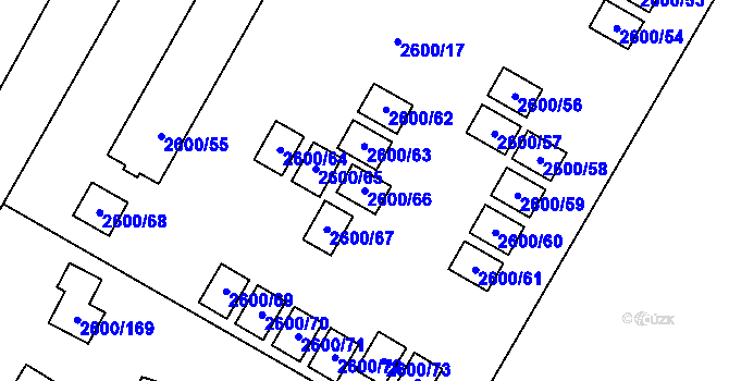 Parcela st. 2600/66 v KÚ Doksy u Máchova jezera, Katastrální mapa