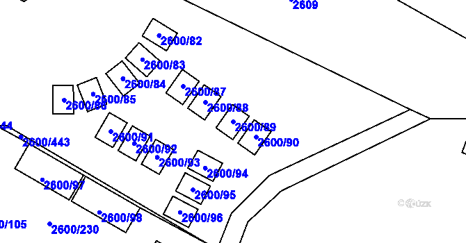 Parcela st. 2600/89 v KÚ Doksy u Máchova jezera, Katastrální mapa