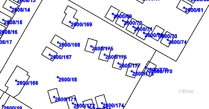 Parcela st. 2600/176 v KÚ Doksy u Máchova jezera, Katastrální mapa