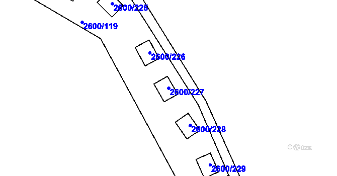 Parcela st. 2600/227 v KÚ Doksy u Máchova jezera, Katastrální mapa