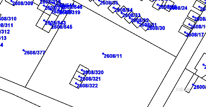 Parcela st. 2608/11 v KÚ Doksy u Máchova jezera, Katastrální mapa