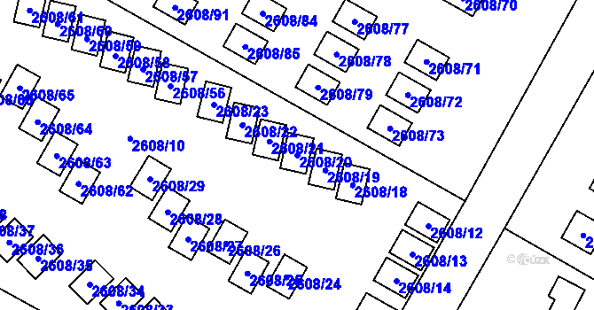 Parcela st. 2608/20 v KÚ Doksy u Máchova jezera, Katastrální mapa