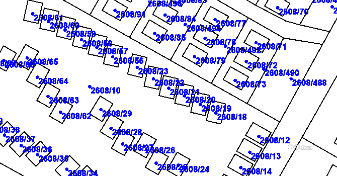 Parcela st. 2608/21 v KÚ Doksy u Máchova jezera, Katastrální mapa