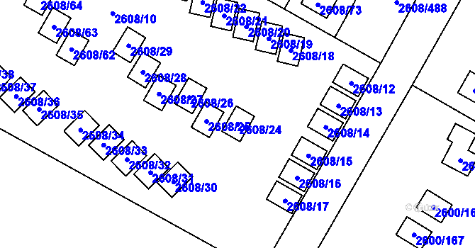 Parcela st. 2608/24 v KÚ Doksy u Máchova jezera, Katastrální mapa