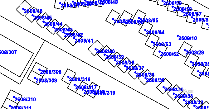 Parcela st. 2608/39 v KÚ Doksy u Máchova jezera, Katastrální mapa