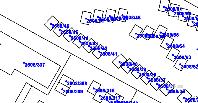 Parcela st. 2608/41 v KÚ Doksy u Máchova jezera, Katastrální mapa