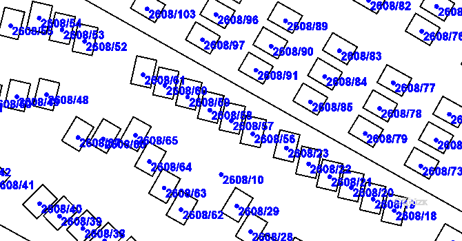 Parcela st. 2608/57 v KÚ Doksy u Máchova jezera, Katastrální mapa