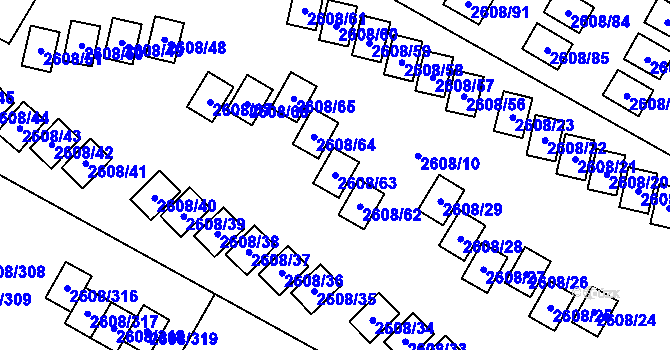 Parcela st. 2608/63 v KÚ Doksy u Máchova jezera, Katastrální mapa