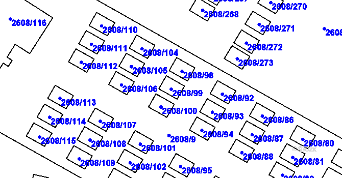 Parcela st. 2608/99 v KÚ Doksy u Máchova jezera, Katastrální mapa
