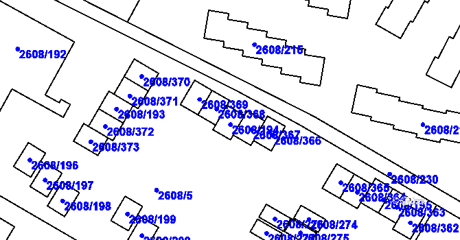 Parcela st. 2608/194 v KÚ Doksy u Máchova jezera, Katastrální mapa