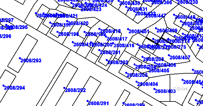 Parcela st. 2608/201 v KÚ Doksy u Máchova jezera, Katastrální mapa