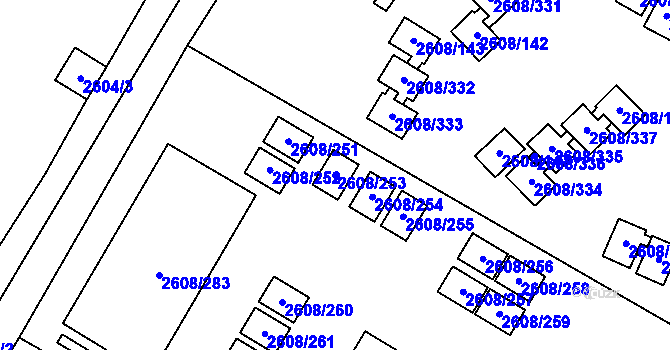 Parcela st. 2608/253 v KÚ Doksy u Máchova jezera, Katastrální mapa