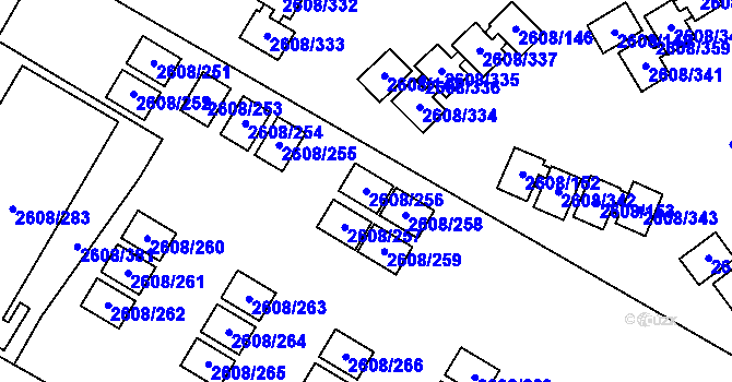 Parcela st. 2608/256 v KÚ Doksy u Máchova jezera, Katastrální mapa