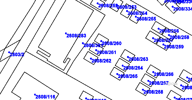 Parcela st. 2608/261 v KÚ Doksy u Máchova jezera, Katastrální mapa