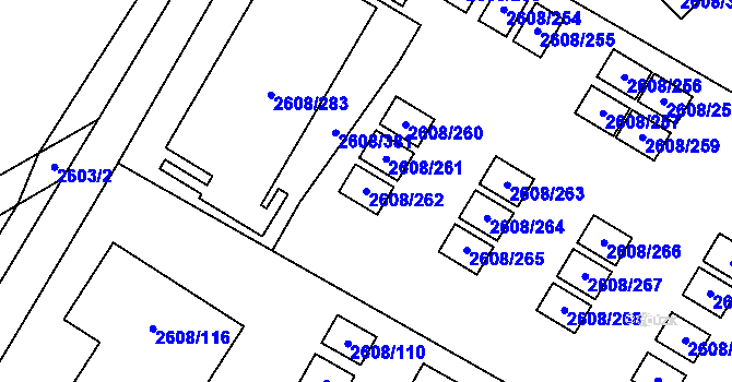 Parcela st. 2608/262 v KÚ Doksy u Máchova jezera, Katastrální mapa