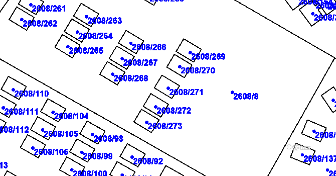 Parcela st. 2608/271 v KÚ Doksy u Máchova jezera, Katastrální mapa