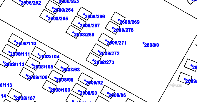 Parcela st. 2608/272 v KÚ Doksy u Máchova jezera, Katastrální mapa