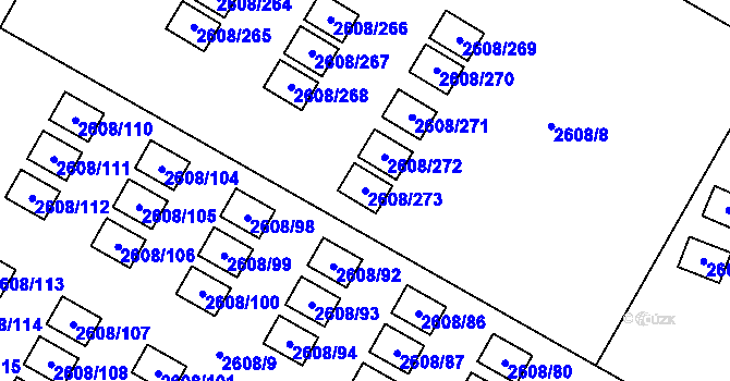 Parcela st. 2608/273 v KÚ Doksy u Máchova jezera, Katastrální mapa