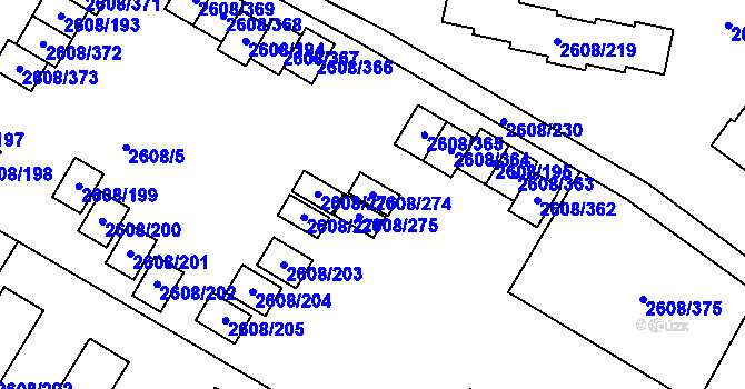 Parcela st. 2608/274 v KÚ Doksy u Máchova jezera, Katastrální mapa