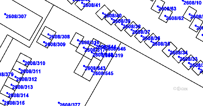 Parcela st. 2608/319 v KÚ Doksy u Máchova jezera, Katastrální mapa