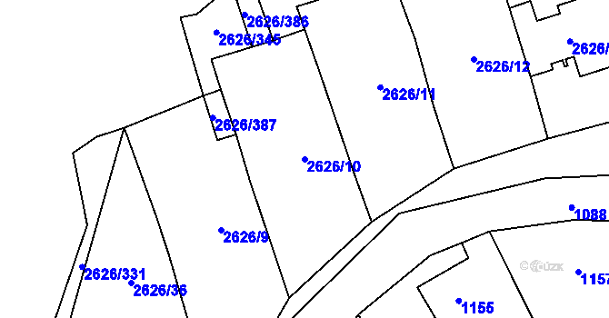 Parcela st. 2626/10 v KÚ Doksy u Máchova jezera, Katastrální mapa