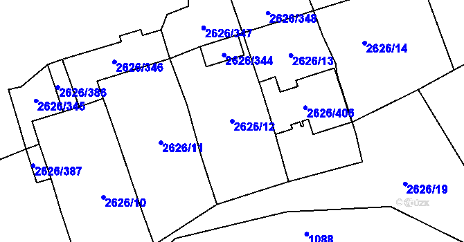 Parcela st. 2626/12 v KÚ Doksy u Máchova jezera, Katastrální mapa