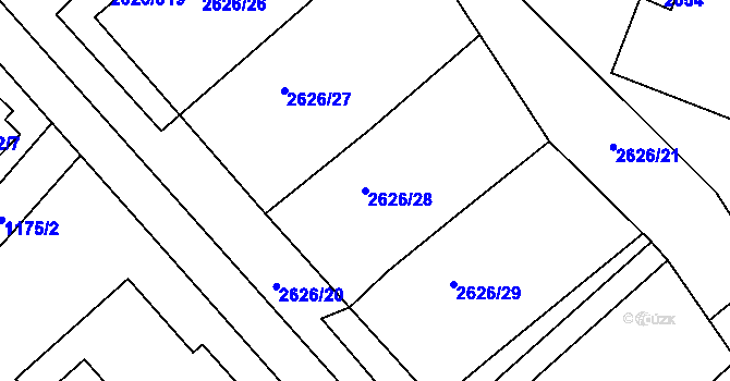 Parcela st. 2626/28 v KÚ Doksy u Máchova jezera, Katastrální mapa