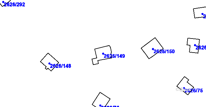 Parcela st. 2626/149 v KÚ Doksy u Máchova jezera, Katastrální mapa