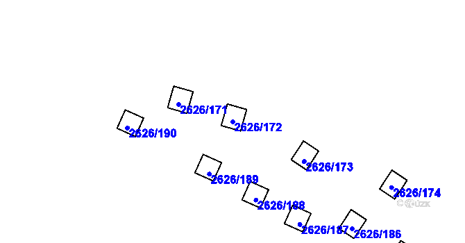 Parcela st. 2626/172 v KÚ Doksy u Máchova jezera, Katastrální mapa
