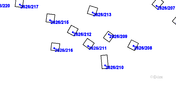 Parcela st. 2626/211 v KÚ Doksy u Máchova jezera, Katastrální mapa