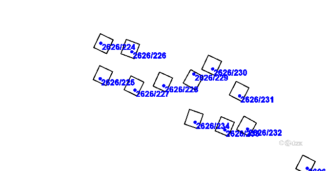 Parcela st. 2626/228 v KÚ Doksy u Máchova jezera, Katastrální mapa