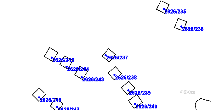 Parcela st. 2626/237 v KÚ Doksy u Máchova jezera, Katastrální mapa