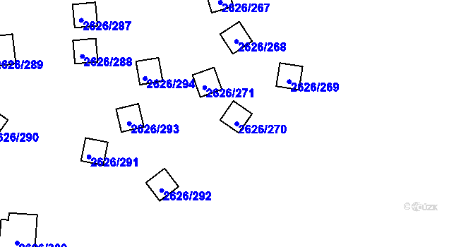 Parcela st. 2626/270 v KÚ Doksy u Máchova jezera, Katastrální mapa