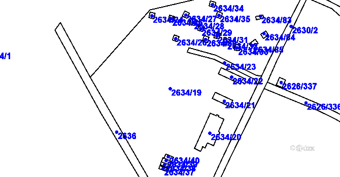 Parcela st. 2634/19 v KÚ Doksy u Máchova jezera, Katastrální mapa