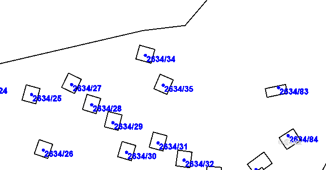 Parcela st. 2634/35 v KÚ Doksy u Máchova jezera, Katastrální mapa