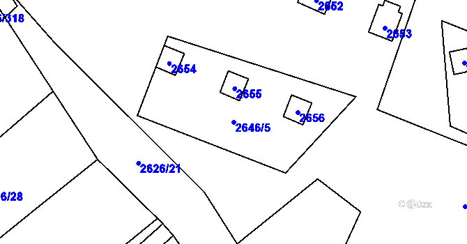 Parcela st. 2646/5 v KÚ Doksy u Máchova jezera, Katastrální mapa