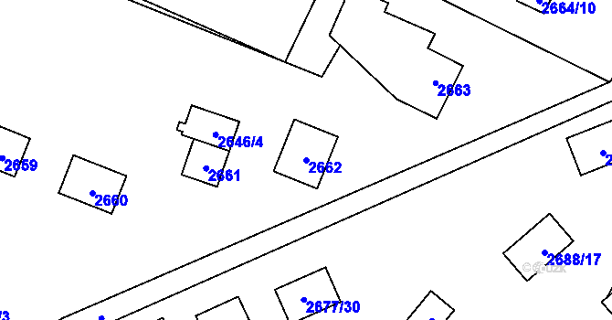 Parcela st. 2662 v KÚ Doksy u Máchova jezera, Katastrální mapa