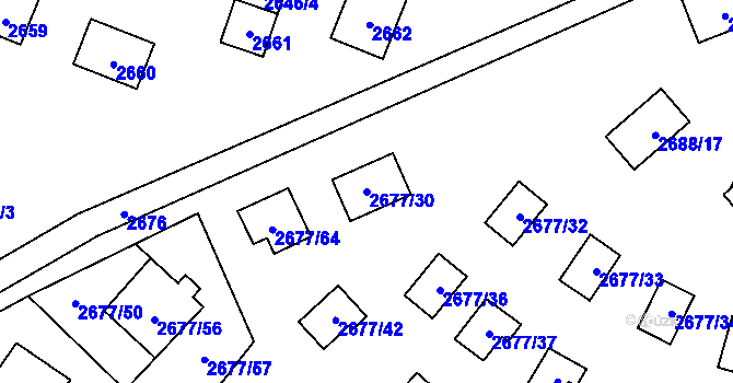 Parcela st. 2677/30 v KÚ Doksy u Máchova jezera, Katastrální mapa