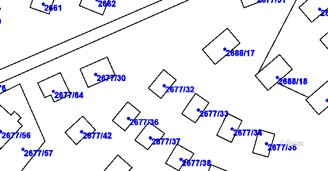 Parcela st. 2677/32 v KÚ Doksy u Máchova jezera, Katastrální mapa