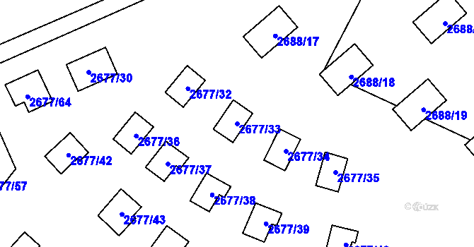 Parcela st. 2677/33 v KÚ Doksy u Máchova jezera, Katastrální mapa