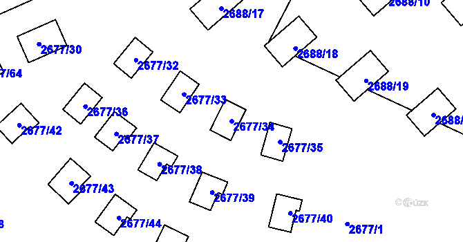 Parcela st. 2677/34 v KÚ Doksy u Máchova jezera, Katastrální mapa