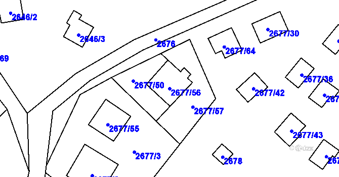 Parcela st. 2677/56 v KÚ Doksy u Máchova jezera, Katastrální mapa