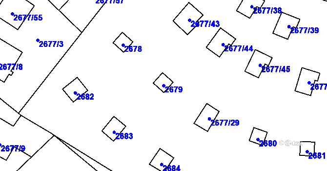 Parcela st. 2679 v KÚ Doksy u Máchova jezera, Katastrální mapa