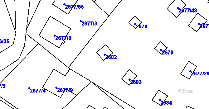 Parcela st. 2682 v KÚ Doksy u Máchova jezera, Katastrální mapa
