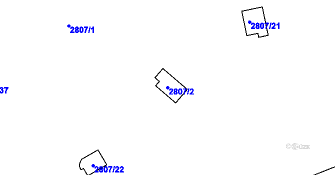 Parcela st. 2807/2 v KÚ Doksy u Máchova jezera, Katastrální mapa
