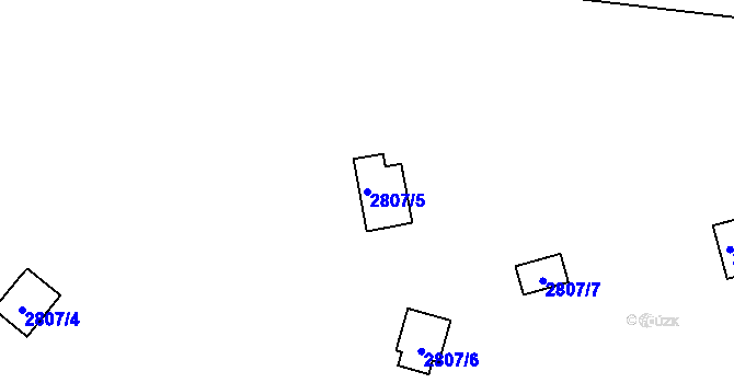 Parcela st. 2807/5 v KÚ Doksy u Máchova jezera, Katastrální mapa